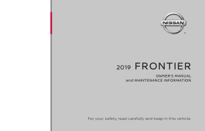 2019 Nissan FRONTIER Quick Reference Guide